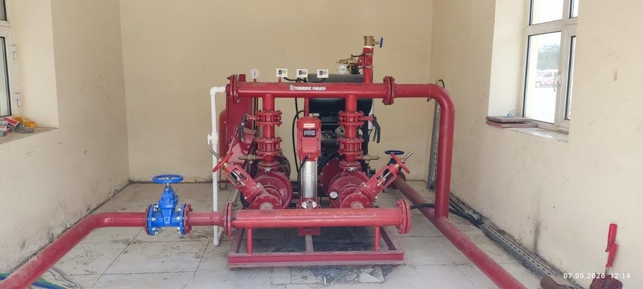 Safety Solutions tərəfindən quraşdırılmış yanğınsöndürmə nasos stansiyası